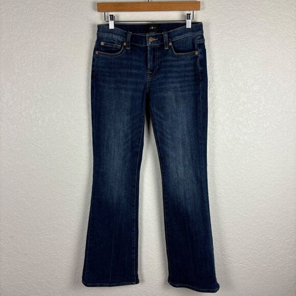 7‎ For All Mankind The Original Bootcut Darkwash Lowrise Womens Jeans Size 29 - Picture 1 of 16